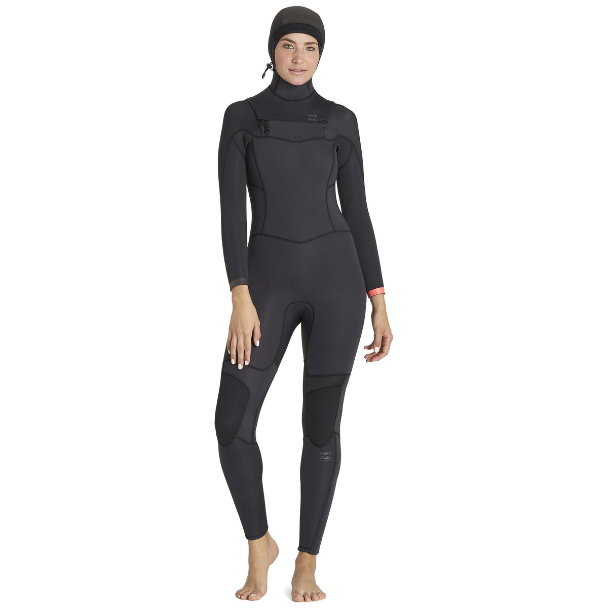 Billabong 5/4 Synergy Chest Zip Hooded Wetsuit - Women's Black Sands