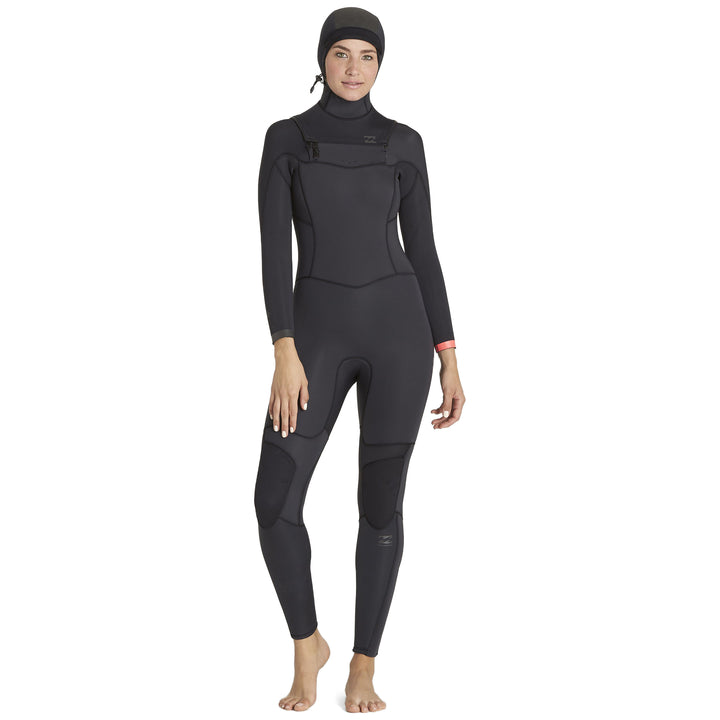 Billabong 5/4 Synergy Chest Zip Hooded Wetsuit - Women's Black Sands