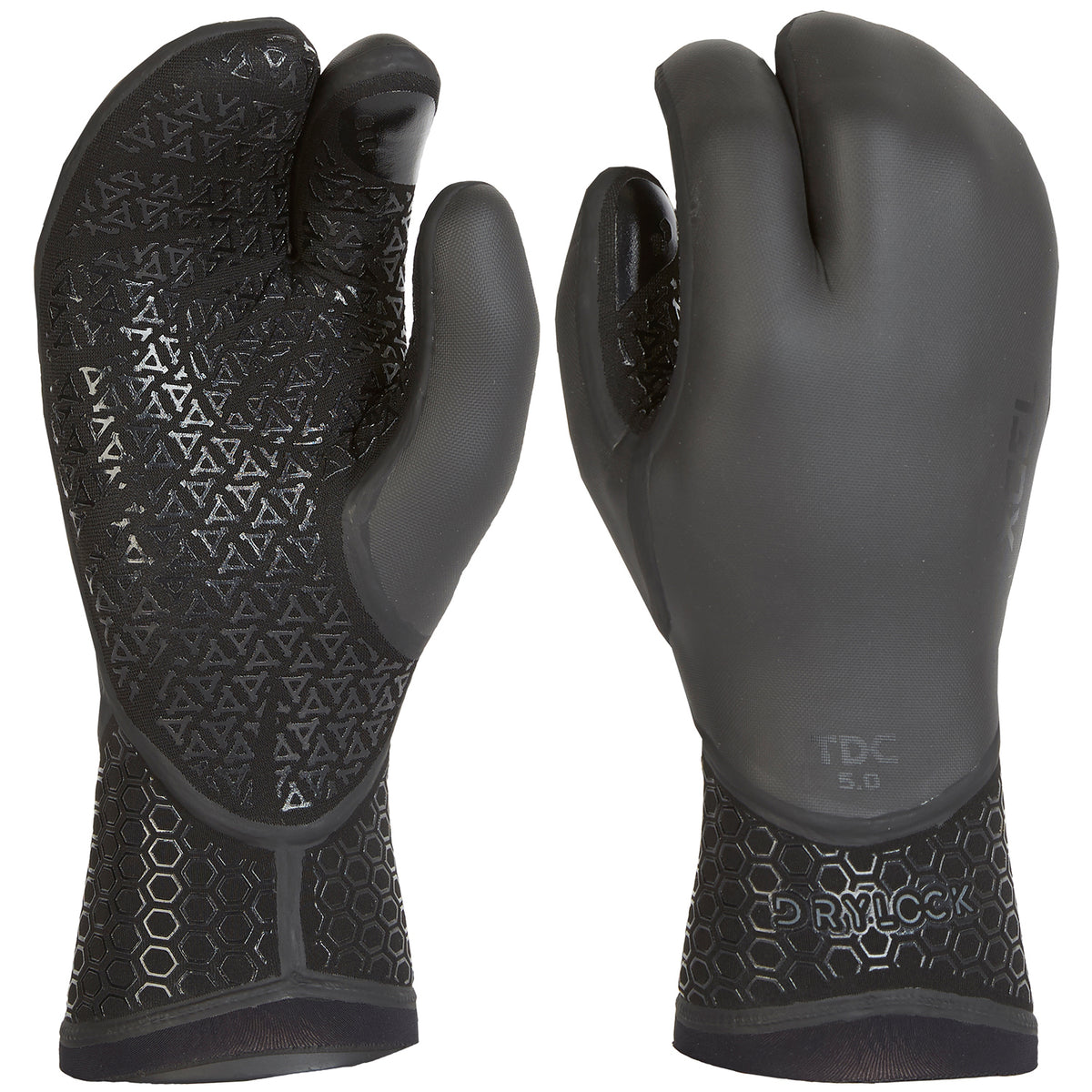 XCEL 3mm Drylock Texture Skin 3-Finger Wetsuit Gloves Black