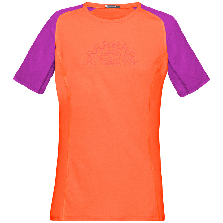 Norrona Fjora Equaliser Lightweight Tee Shirt - Women's Royal Lush/Scarlet Ibis