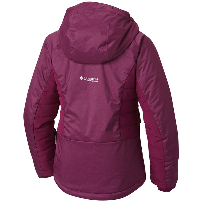 Columbia Pro Motion Jacket - Girls' Dark Raspberry Heather, Dark Raspberry, Peach