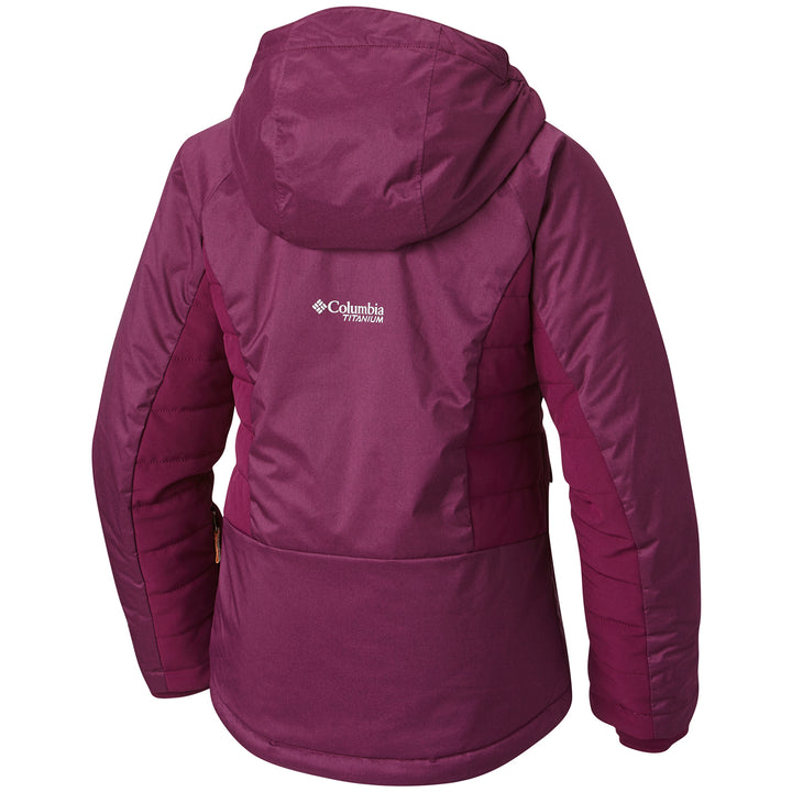 Columbia Pro Motion Jacket - Girls' Dark Raspberry Heather, Dark Raspberry, Peach