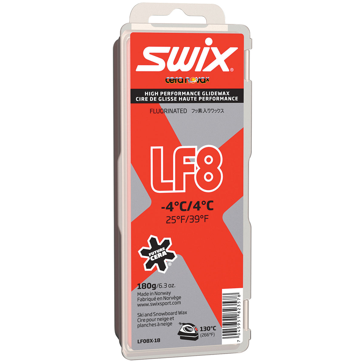 SWIX LF8X Red -4°C/4°C 180g Wax None