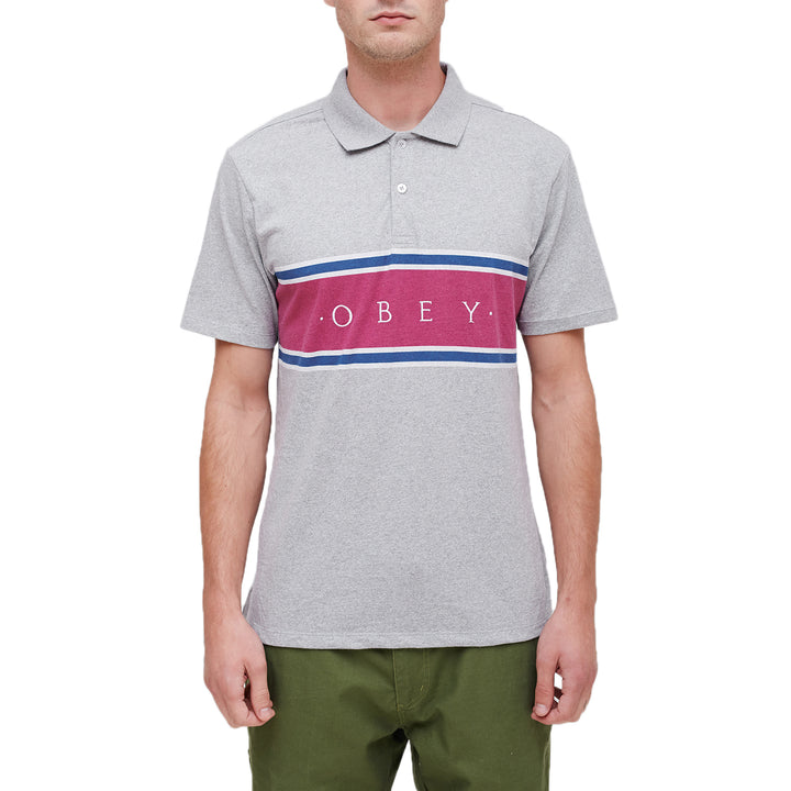 Obey Clothing Palisade Polo Shirt Heather Grey