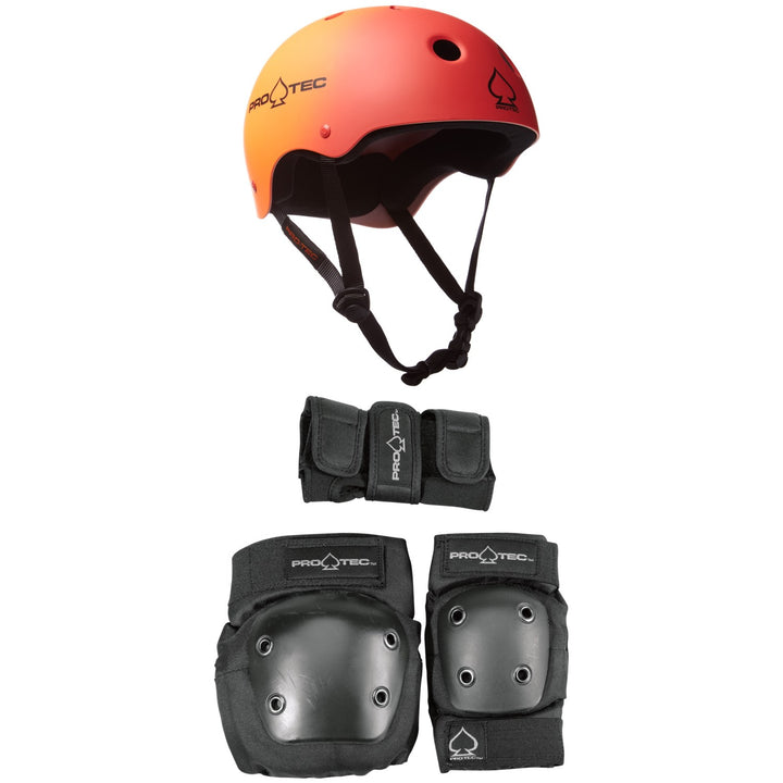 Pro-Tec Classic Skateboard Helmet + Street Gear Junior Skateboard Pads