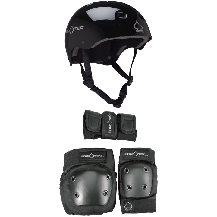 Pro-Tec Classic Skateboard Helmet + Street Gear Junior Skateboard Pads