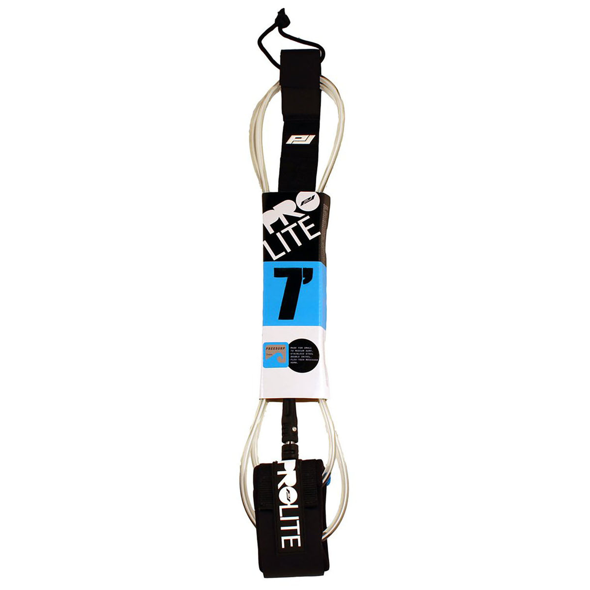 Pro-Lite 7' Freesurf Surfboard Leash Clear/White