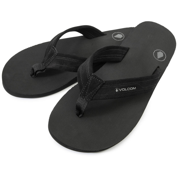 Volcom Driftin Leather Sandals Black