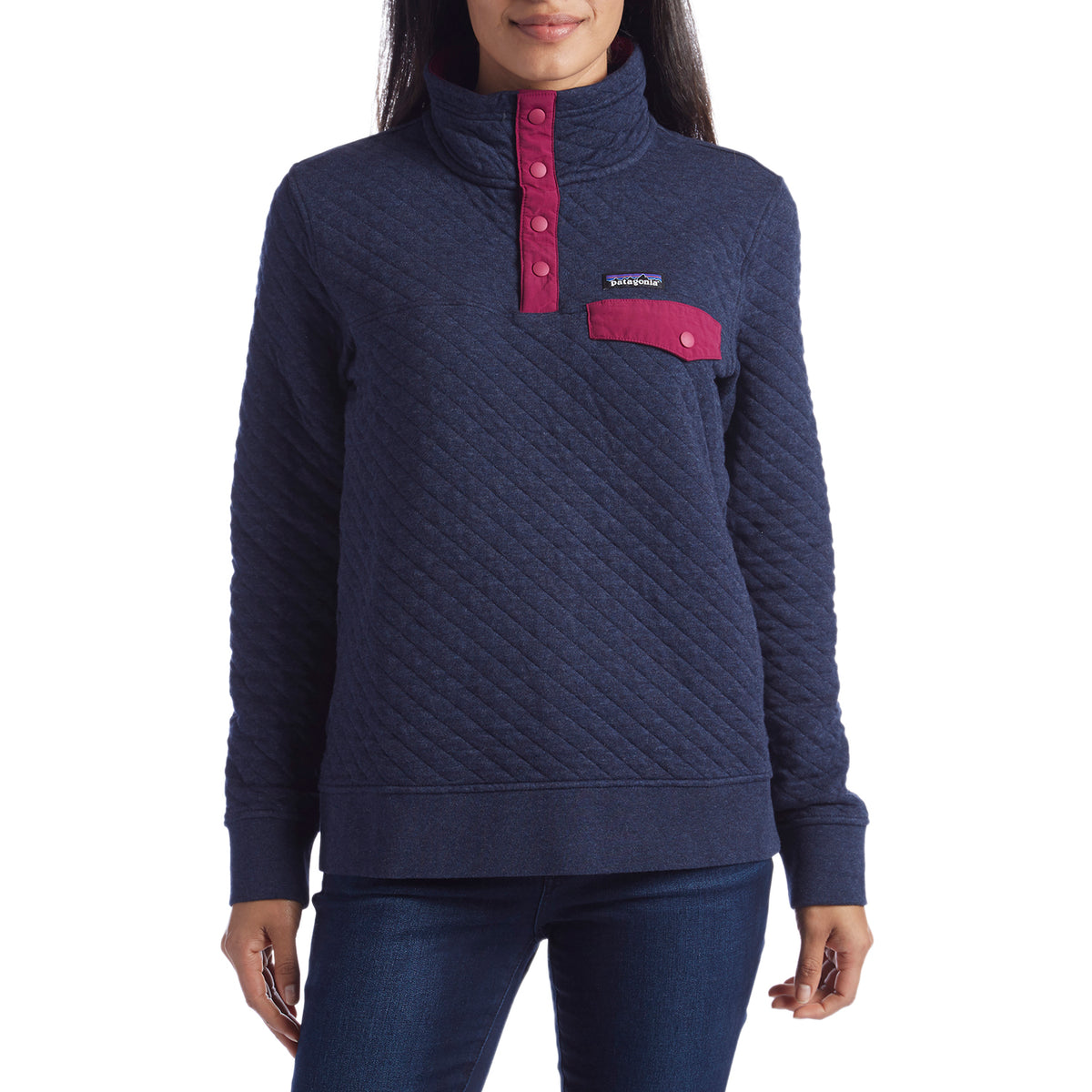Patagonia Cotton Quilted Snap-T Pullover - Women's Navy Blue