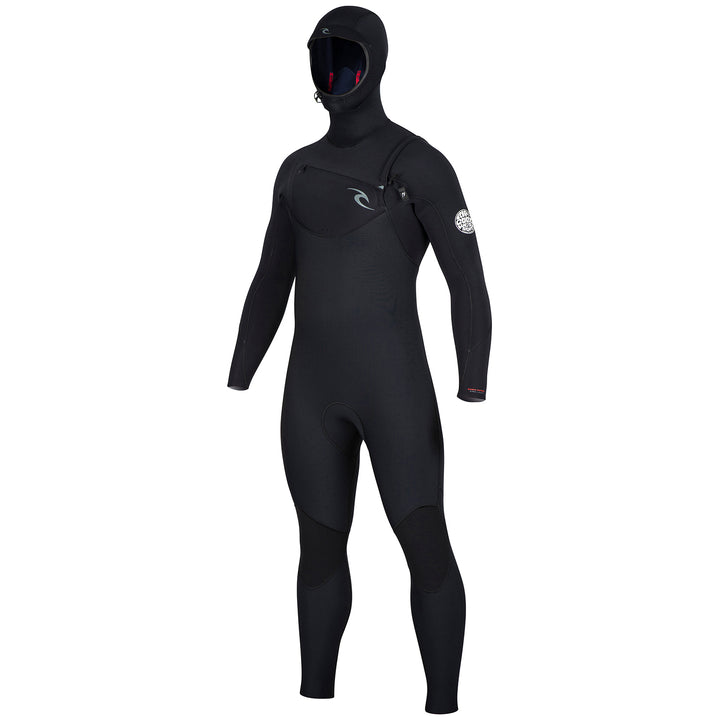 Rip Curl 5/4 Dawn Patrol Hooded Chest Zip Wetsuit Black