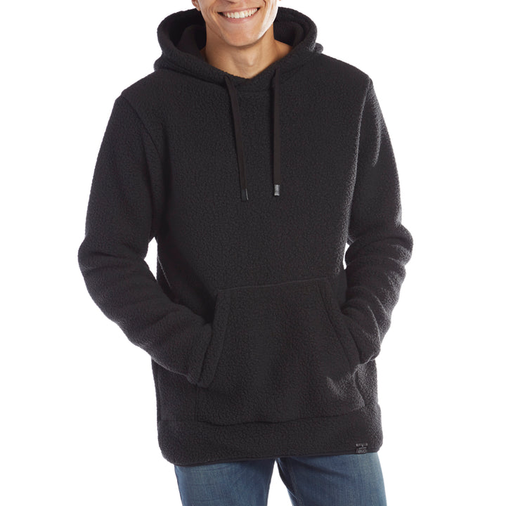 evo Ballard Pullover Sherpa Fleece Hoodie Black