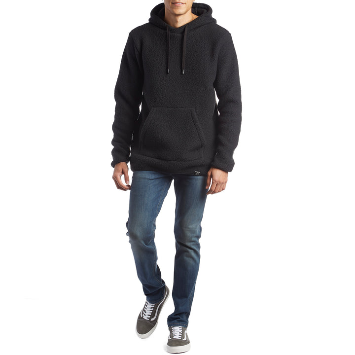 evo Ballard Pullover Sherpa Fleece Hoodie Black