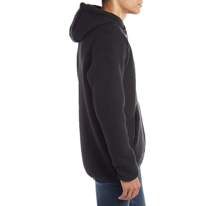 evo Ballard Pullover Sherpa Fleece Hoodie Black