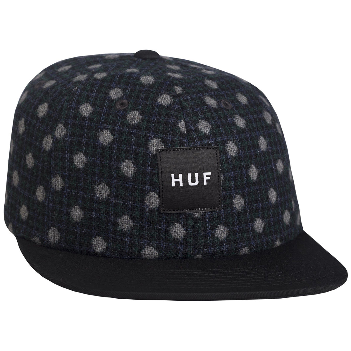 HUF Wool Box Logo 6 Panel Hat Black