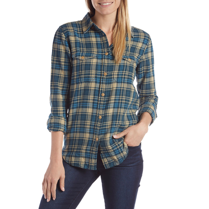 Filson Scout Long-Sleeve Shirt - Women's Blue/Tan Plaid