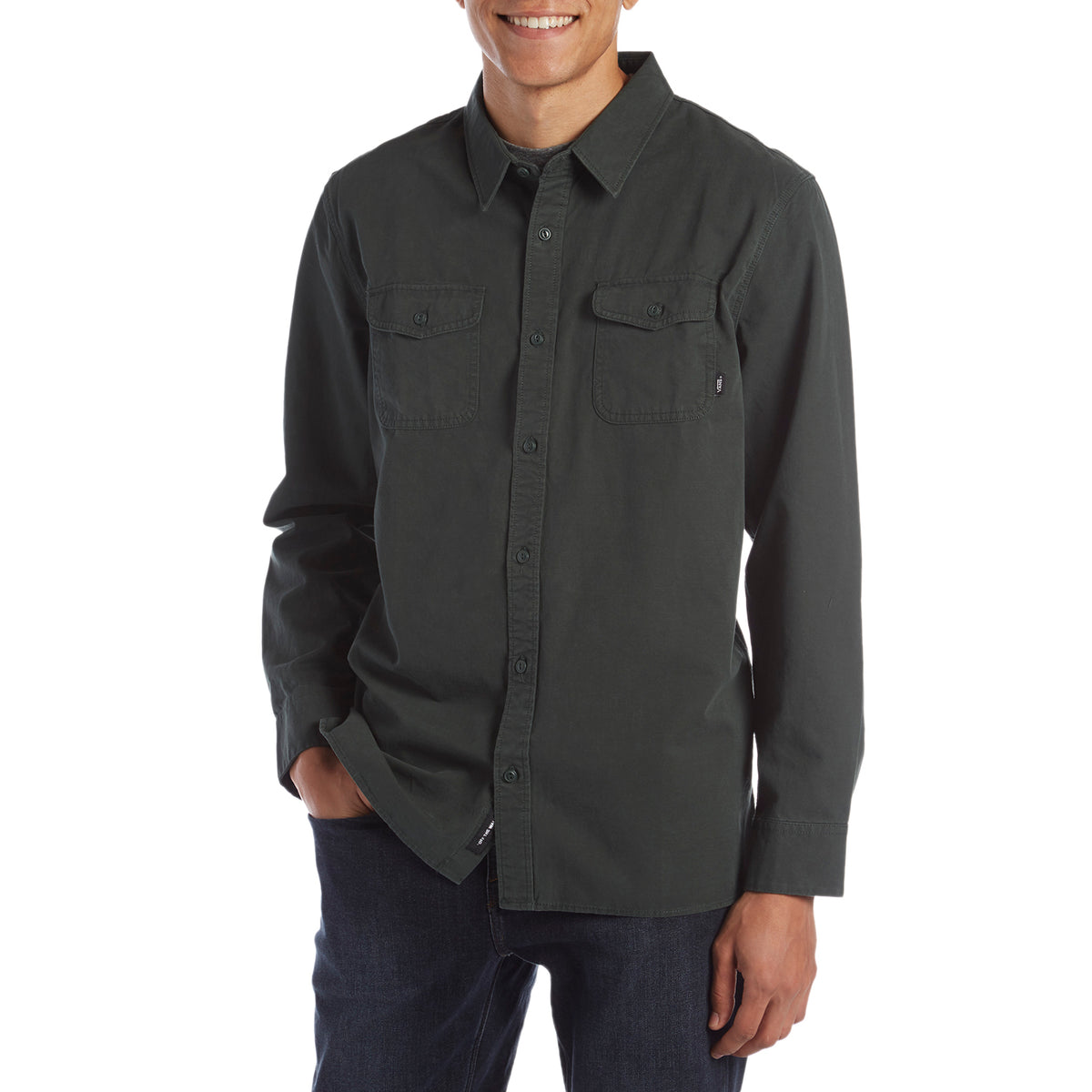 Vans Humphrey Long-Sleeve Button Down Shirt Vans Scarab