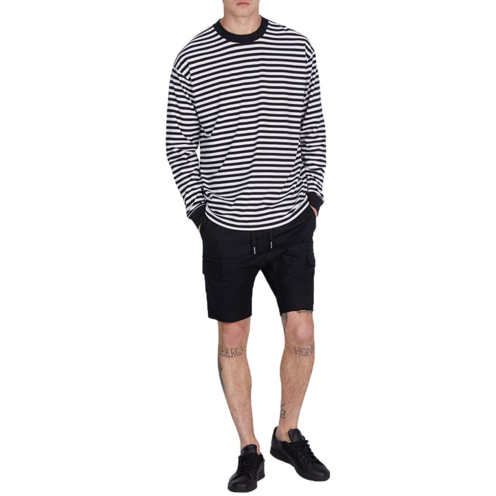 Zanerobe Stripe Box Long-Sleeve T-Shirt Black/White