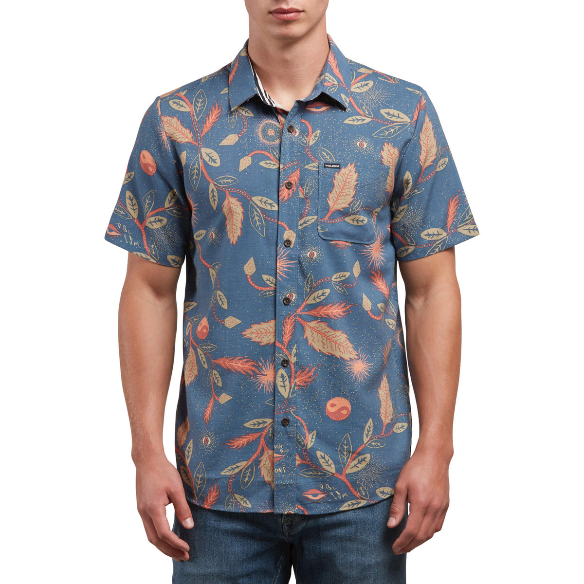 Volcom Broha Short-Sleeve Shirt Deep Blue