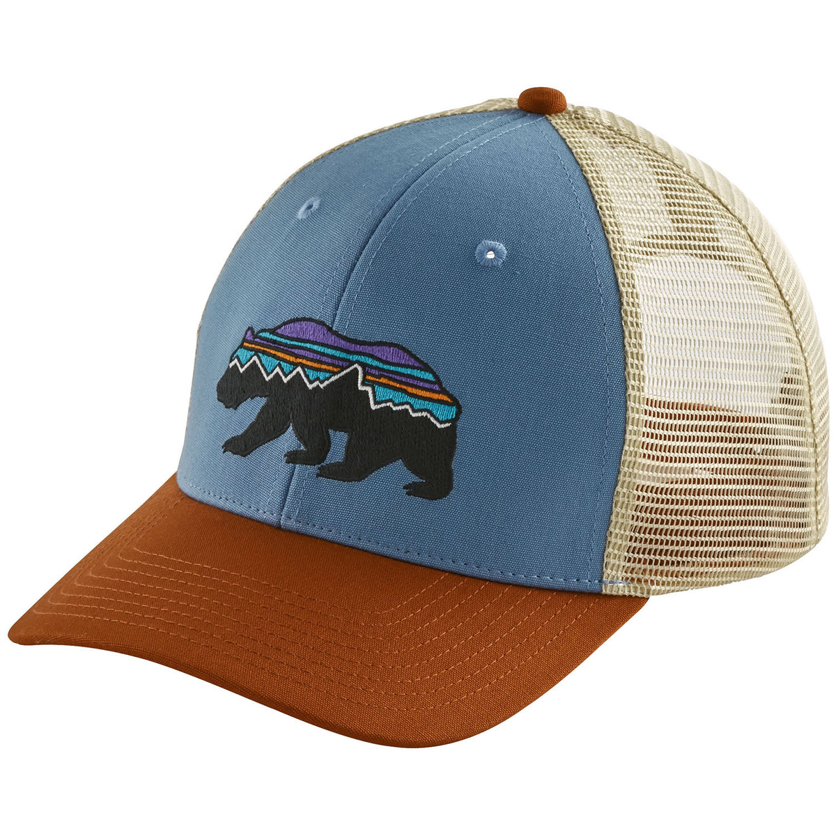 Patagonia Fitz Roy Bear Trucker Hat Railroad Blue