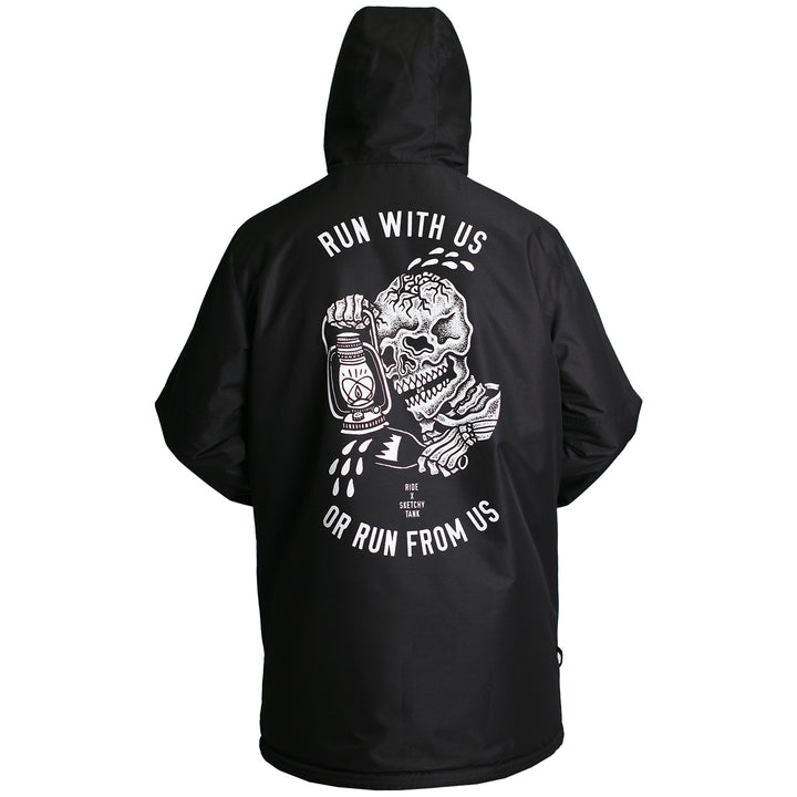 Ride x Sketchy Tank Burnout Coaches Jacket Black/White