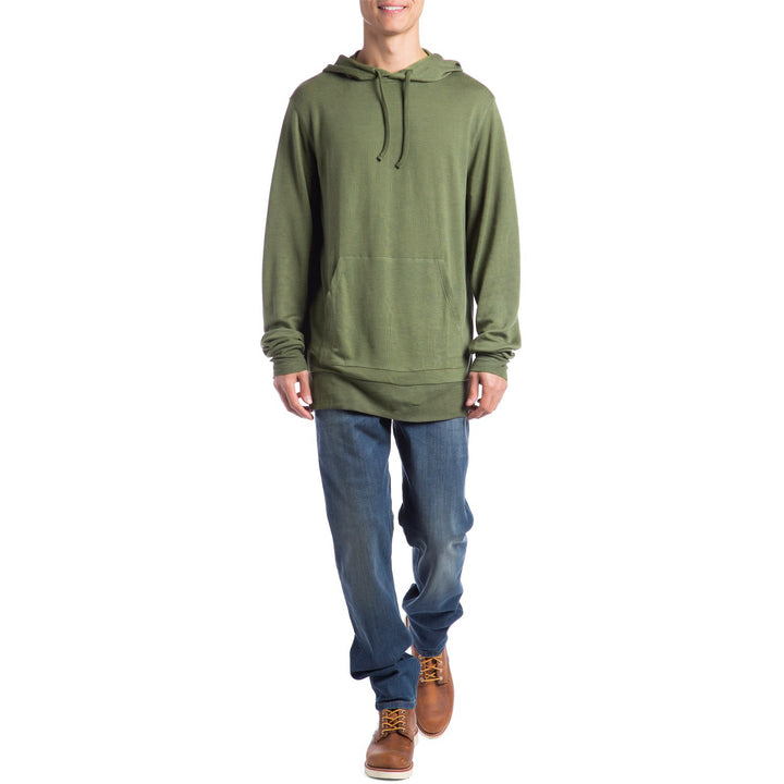 evo Ridgetop Merino Wool Pullover Hoodie Hemlock Detail 1 View