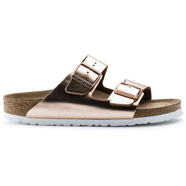 Birkenstock Arizona Leather Soft Footbed Sandals - Women's Metallic Copper
