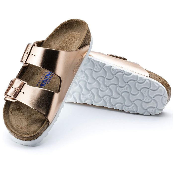 Birkenstock Arizona Leather Soft Footbed Sandals - Women's Metallic Copper