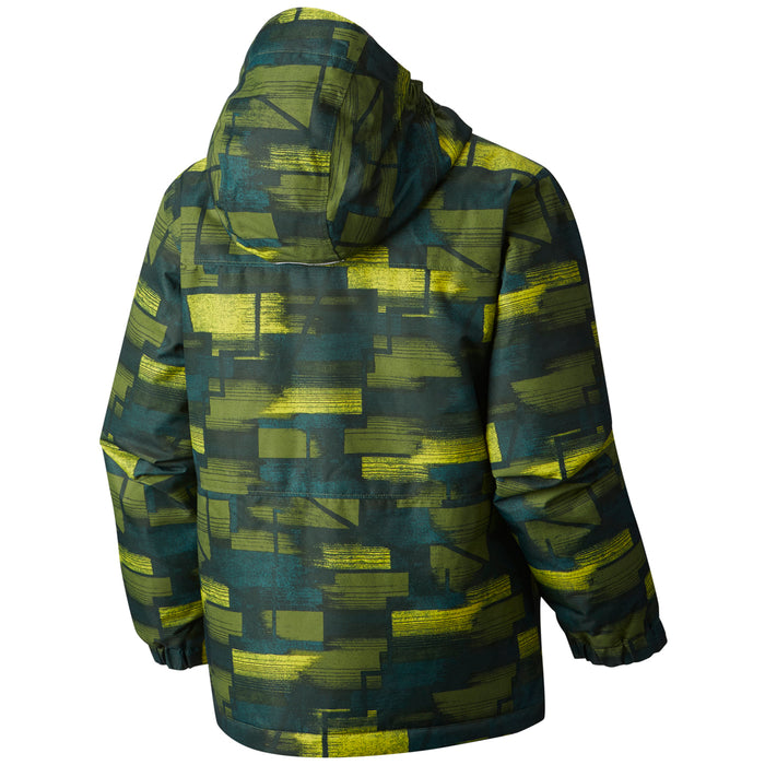 Columbia Magic Mile™ Jacket - Boys' Pesto Brushed Geo Plaid Back View