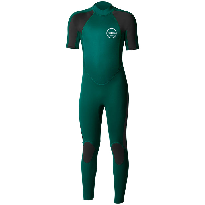 XCEL 2mm Axis Short Sleeve Springsuit - Big Kids' Spruce/Black