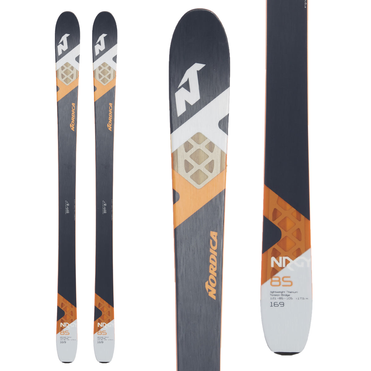 Nordica NRGy 85 Skis 2017 Black/Orange