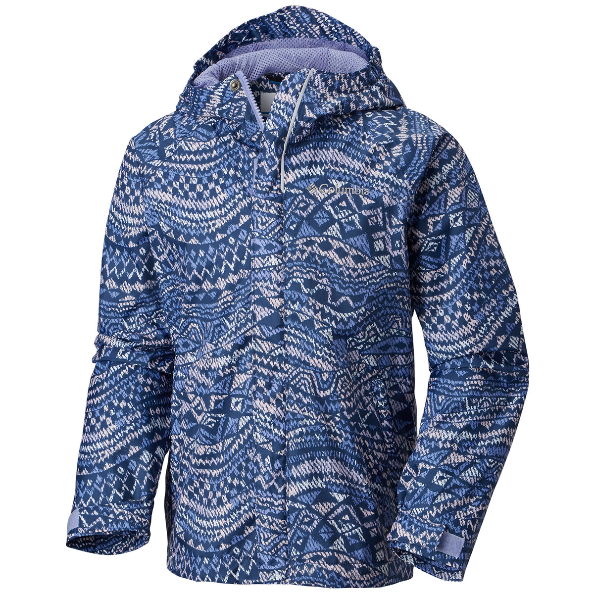 Columbia Fast & Curious Rain Jacket - Little Girls' Fairytale Wave Print, Fairytale