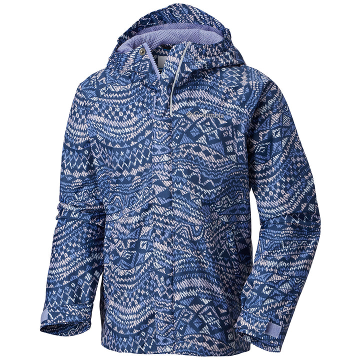 Columbia Fast & Curious Rain Jacket - Little Girls' Fairytale Wave Print, Fairytale