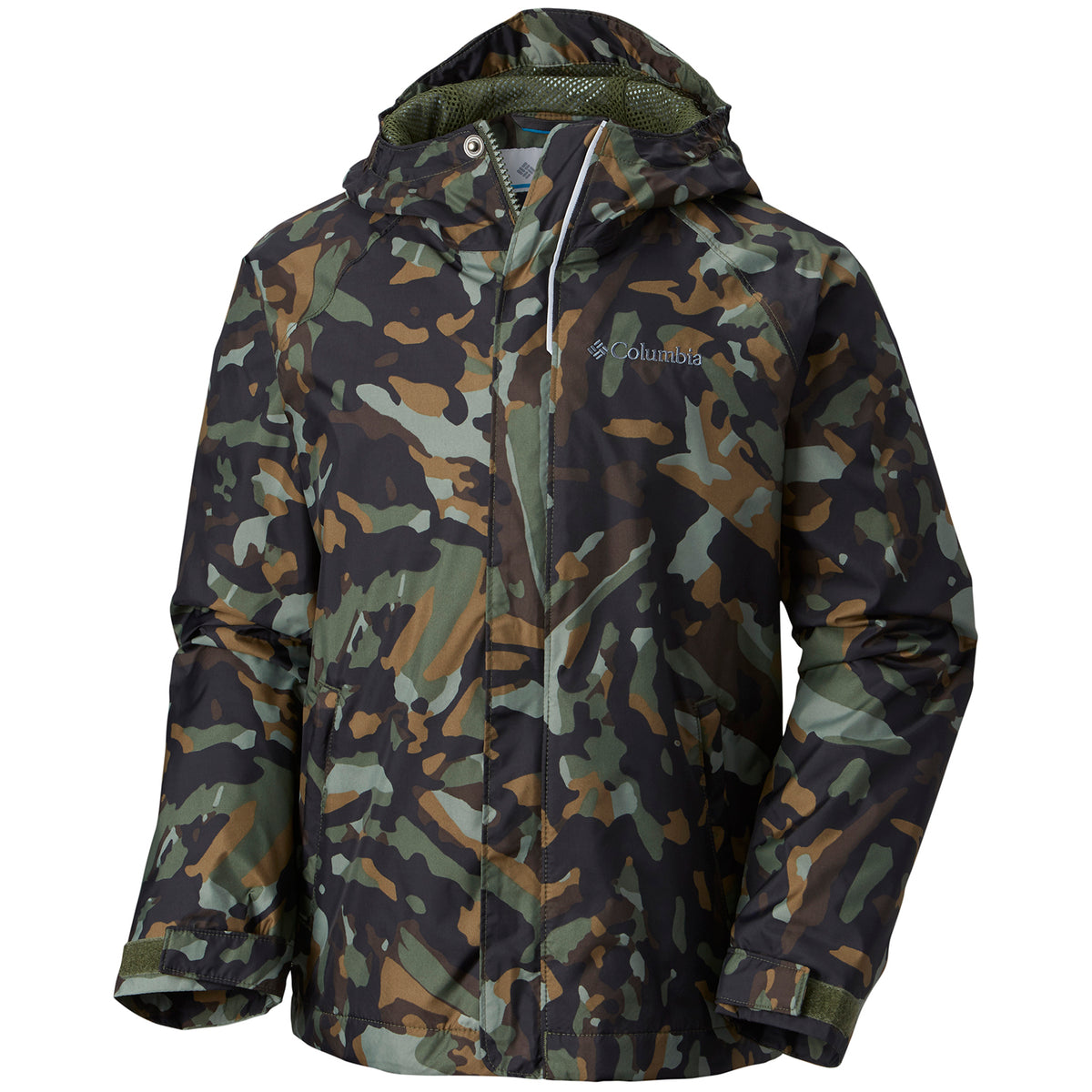 Columbia Fast & Curious Rain Jacket - Little Boys' Surplus Green Camo, Shark