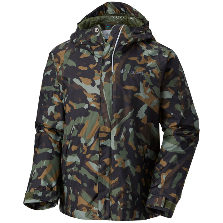 Columbia Fast & Curious Rain Jacket - Little Boys' Surplus Green Camo, Shark