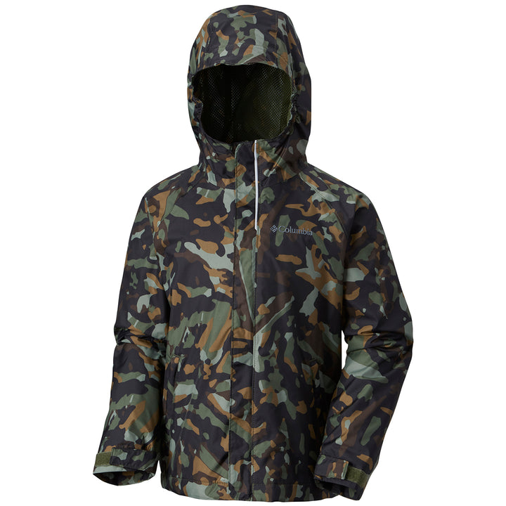 Columbia Fast & Curious Rain Jacket - Little Boys' Surplus Green Camo, Shark