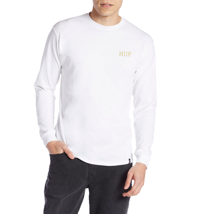HUF Classic H Glitter Long-Sleeve T-Shirt White Front View