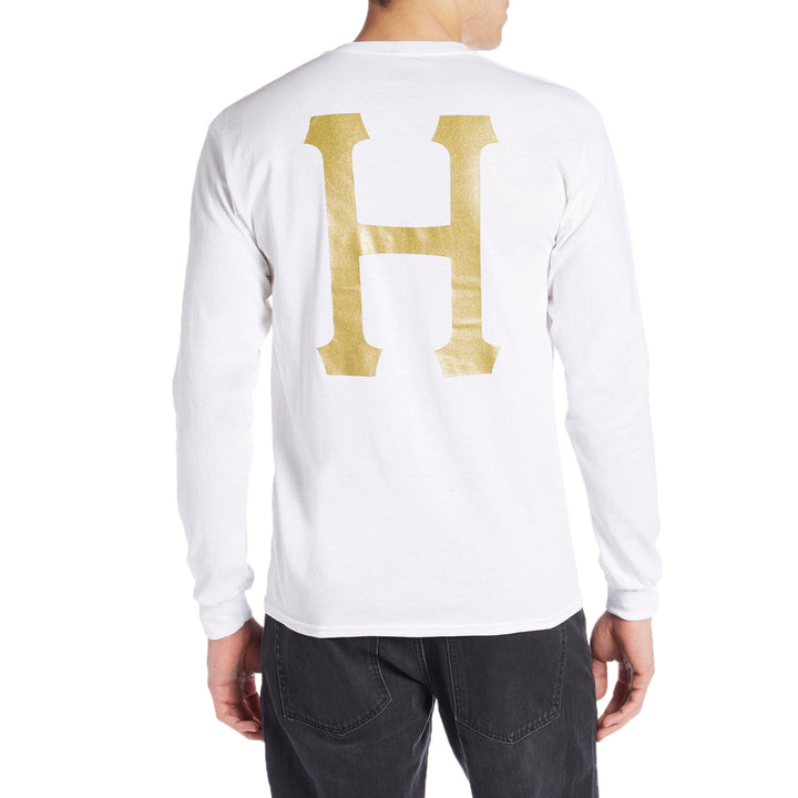 HUF Classic H Glitter Long-Sleeve T-Shirt White Back View