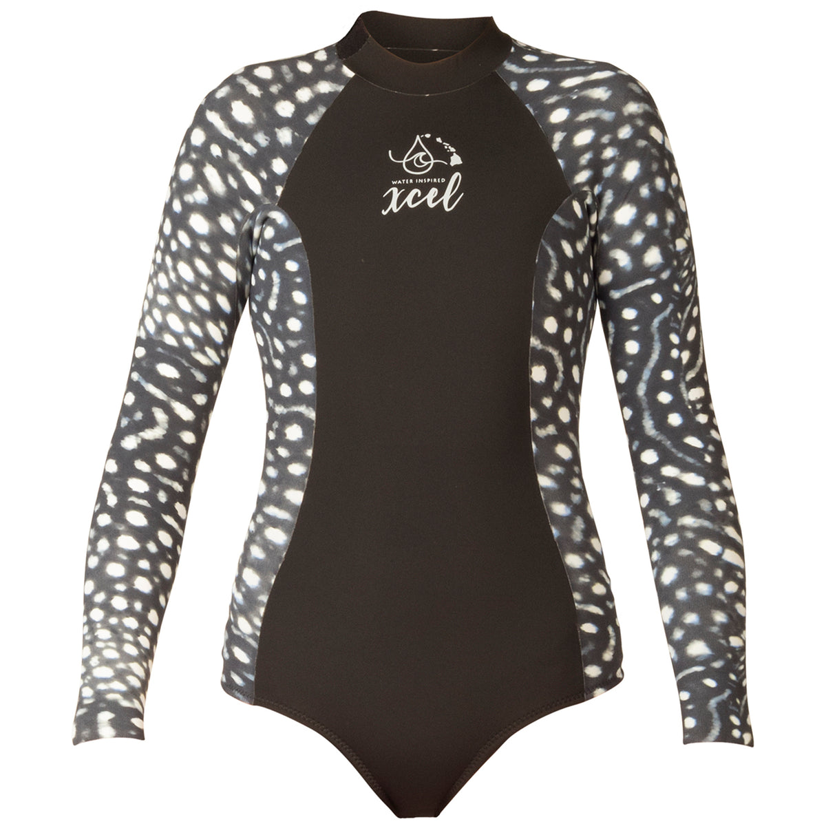 XCEL Water Inspired Axis 2mm Long Sleeve Back Zip Springsuit - Women's Black/Whale Shark