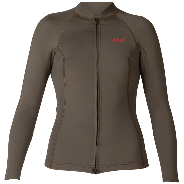 XCEL Axis 2/1mm Long Sleeve Front Zip Wetsuit Jacket - Women's Jet Black