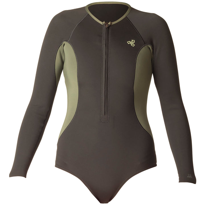 XCEL 1.5mm Axis Long Sleeve Front Zip Shorty Wetsuit - Women's Black/Ivy