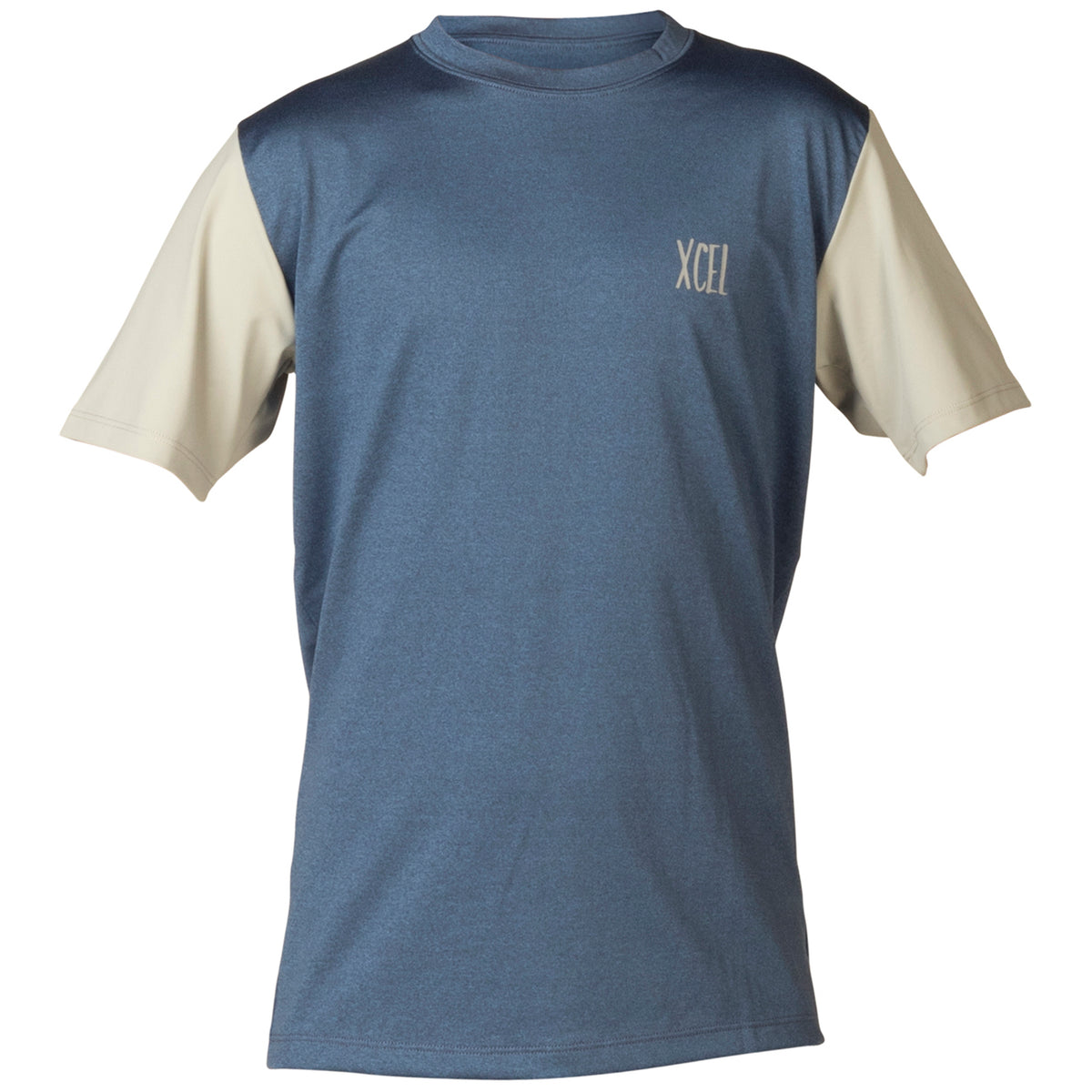 XCEL Josh Short Sleeve Rashguard - Boys' Acid Blue/Indigo Silver