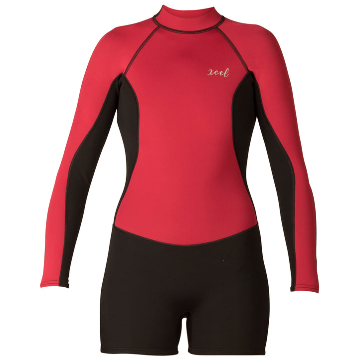 XCEL 2/1mm Axis Long Sleeve Springsuit - Women's Black/Goji Berry