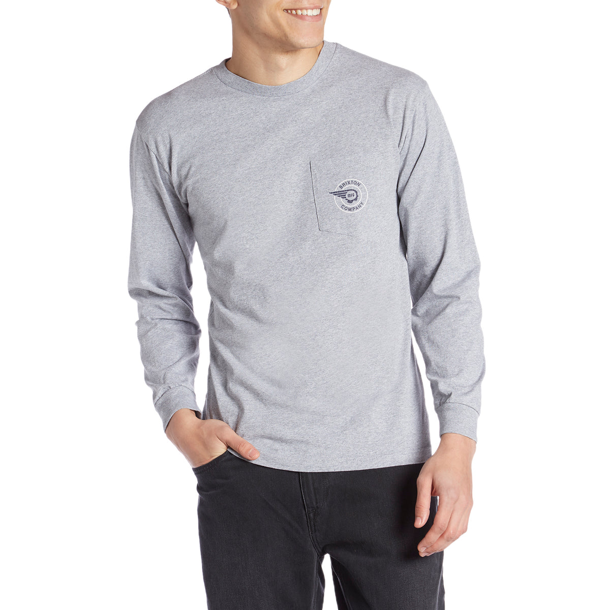 Brixton Mercury Long-Sleeve Pocket Shirt Heather Grey