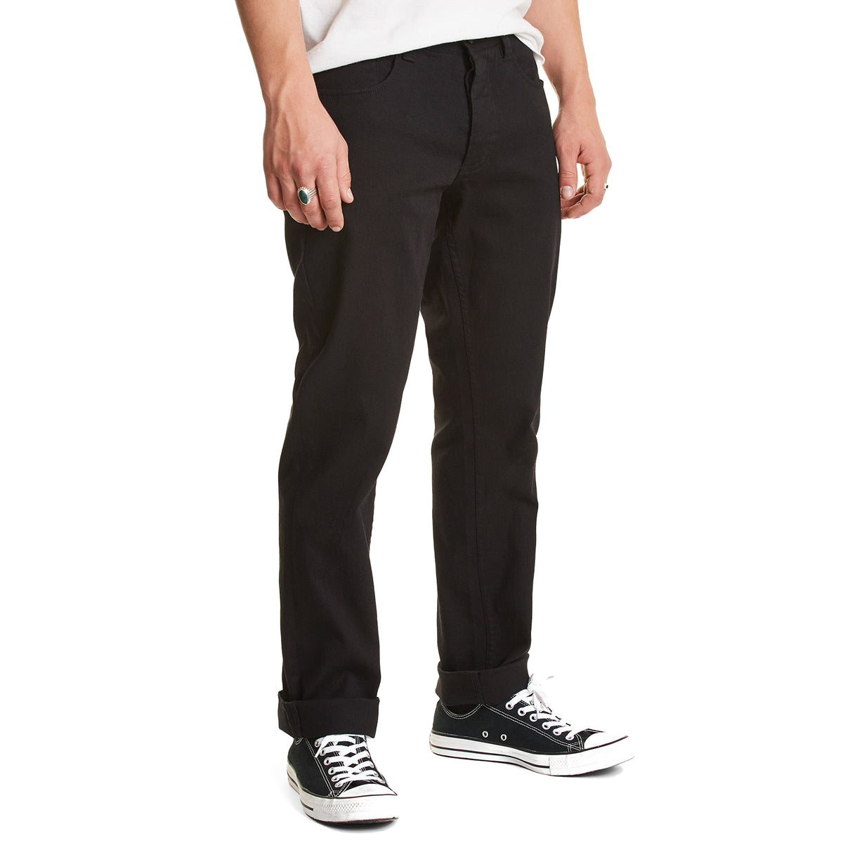Brixton Reserve 5 Pocket Denim Pants Worn Black