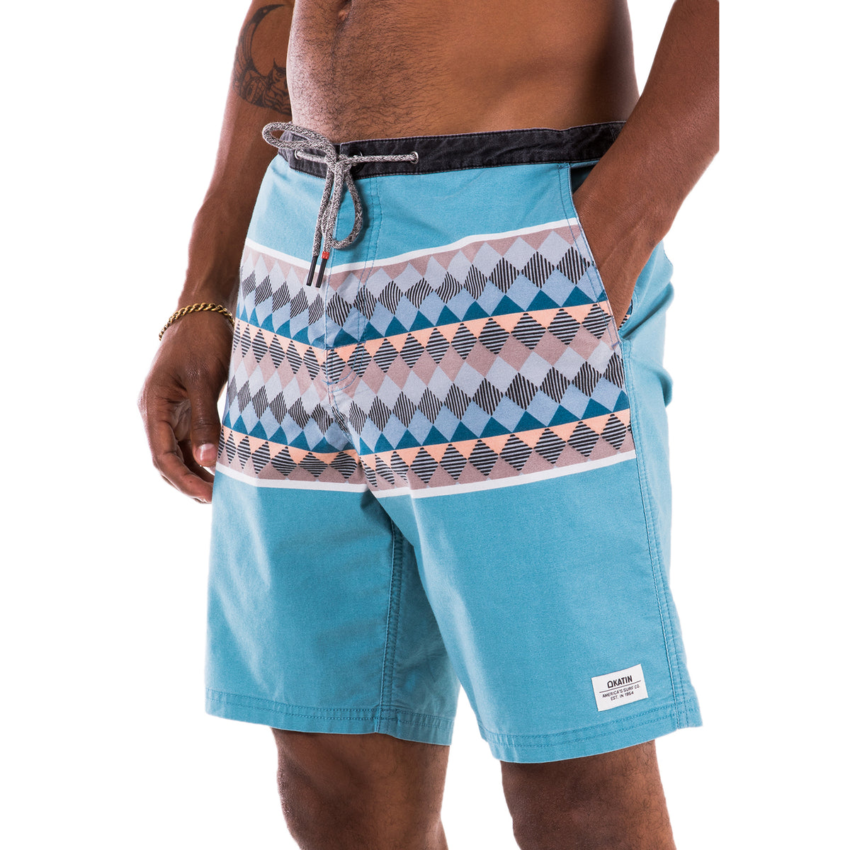 Katin Patchwork Shorts Oasis Blue