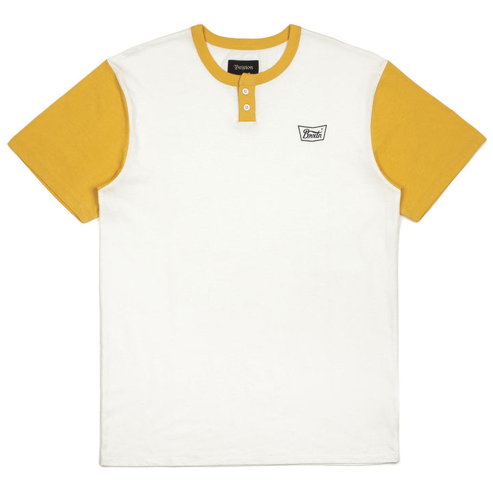 Brixton Stith Henley Shirt Off White/Washed Yellow