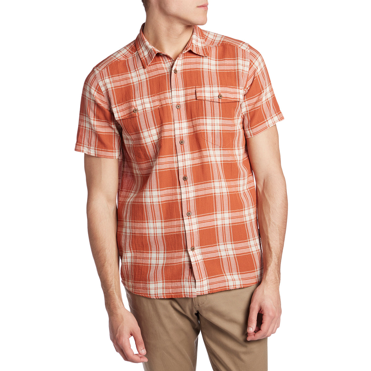 Patagonia Steersman Short-Sleeve Shirt Ascent Plaid: Canyon Brown