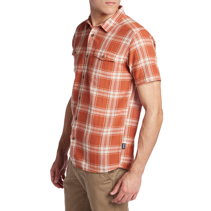 Patagonia Steersman Short-Sleeve Shirt Ascent Plaid: Canyon Brown