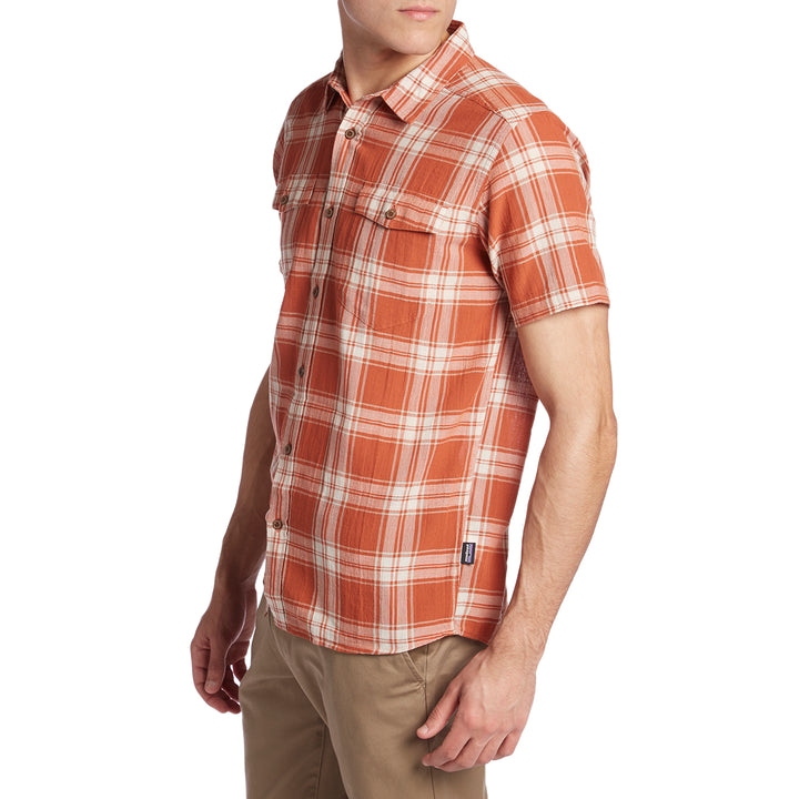 Patagonia Steersman Short-Sleeve Shirt Ascent Plaid: Canyon Brown