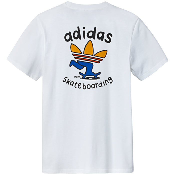 Adidas Pushing Tree T-Shirt White/Orange/Tactile Yellow